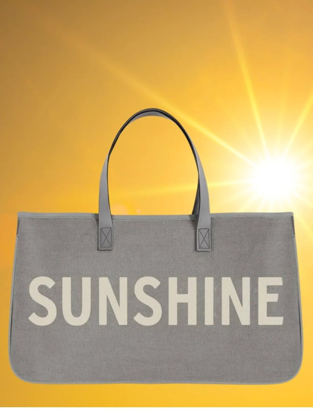 SB Design Studio Gray Canvas "SUNSHINE" Studio Tote/NWT